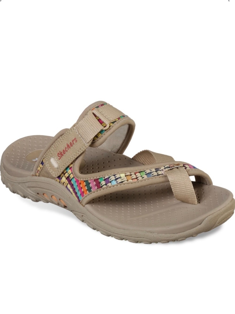 Skechers Reggae Mad Swag "Outdoor Lifestyle" Sandals Tan Taupe Multi-Color Sz 9
